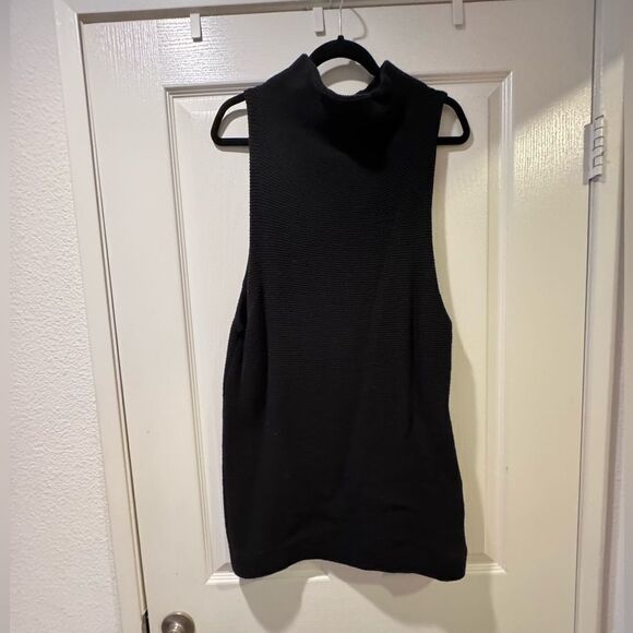 Free people black sleeveless turtleneck dress - Picture 3 of 5